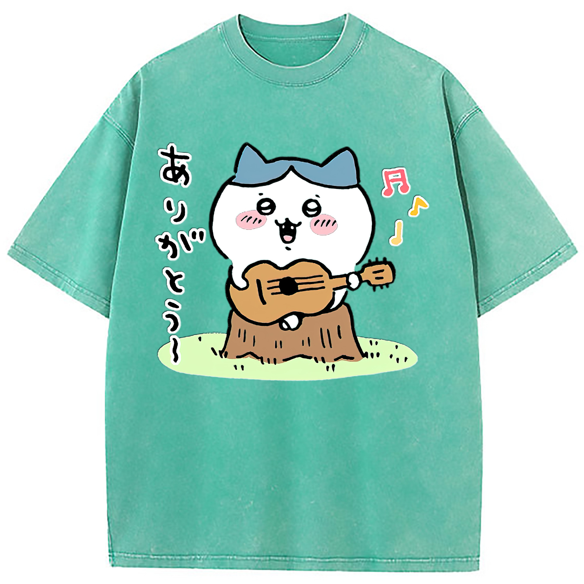 （画像用） ちいかわ ハチワレ Chii-kawa hachiware 綿100% ヴィンテージ風 半袖Tシャツ（フロントプリント）